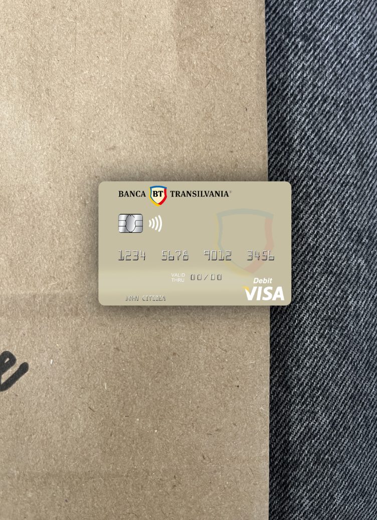 Download Moldova Banca Transilvania visa debit card photolook front Photoshop template